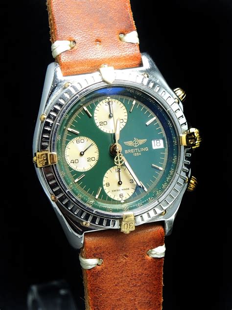 breitling chronograph green dial|breitling chronomat rubber strap.